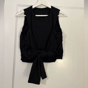 Lululemon Black Sleeveless Tie-Front Top